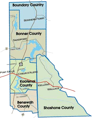 Regional Map of North Idaho